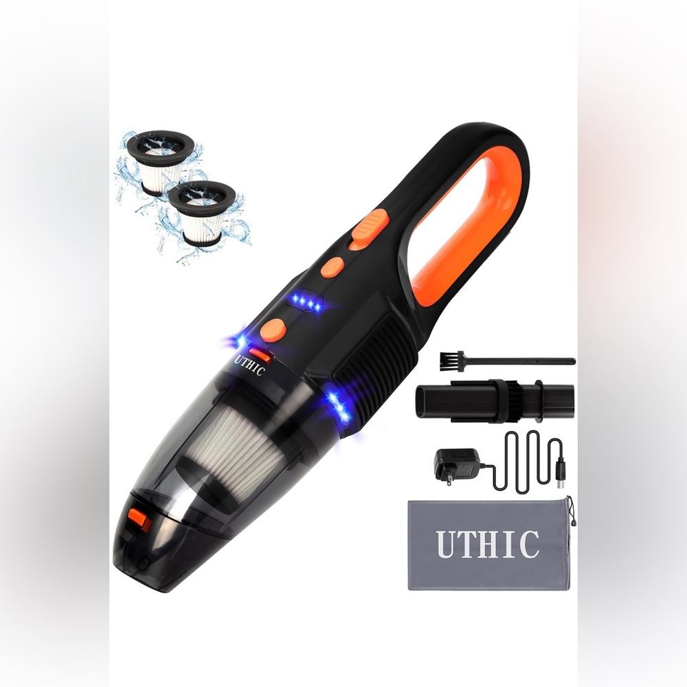 Handheld Vacuum Cordless Car Vacuum Portable with 9000PA/Double LED, Rechargeabl